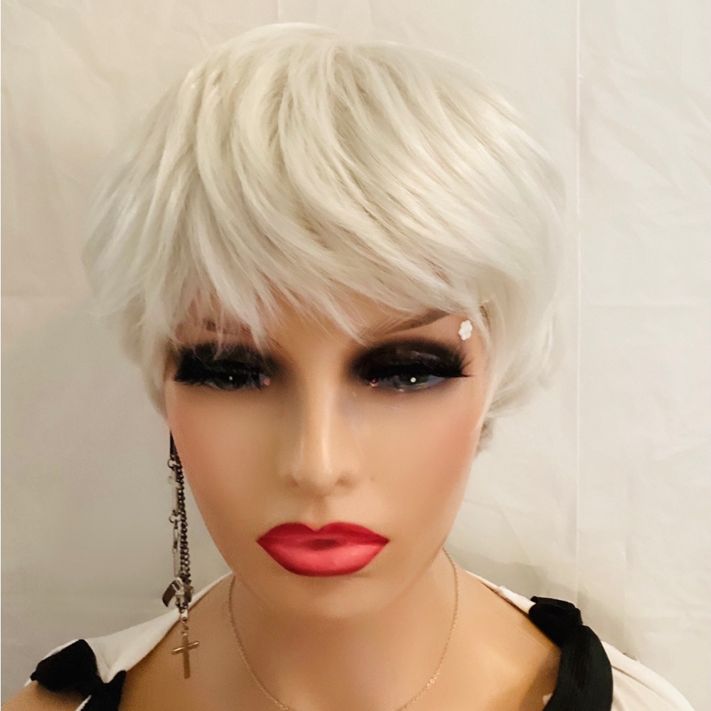 Wig Machine Made No Lace Synthetic Wig Bangs Style It as You Like Many O…